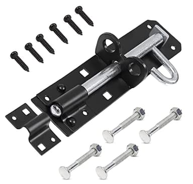 TERF® Heavy Duty Brenton Bolt Black 200mm (8 inch) Strong Padlock bolt For Use with Gates Sheds Garage Doors Lock and Out House Doors Black - 200mm