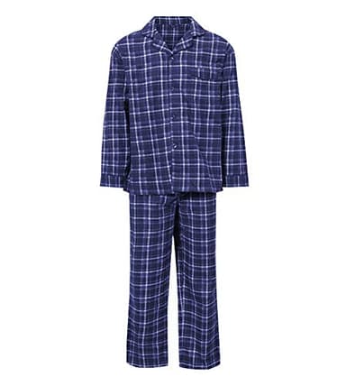 Champion Mens Cambridge Brushed Cotton Check Pyjamas Navy Blue M