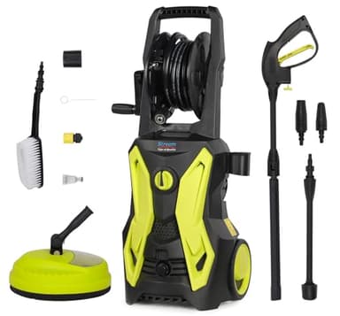 Electric Pressure Washer, 2000W 150Bar 450L/H Power Washer Jet Washer with Patio Cleaner Fix Brush,Turbo Nozzle Soap Dispenser Accessories,Pressure Washers for Patio and Car
