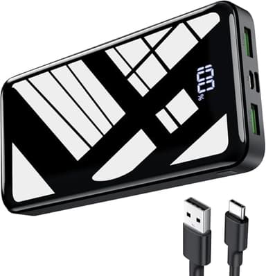 Power Bank 27,000mAh, QC 4.0 USB C 22.5W Fast Charging PD 20W Portable Charger, Mobile Phone Battery Pack 3 Outputs & 2 Inputs High Capacity Compatible for Smartphones