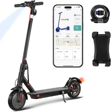 Electric Scooter Adults 350W Up to 25-30km Long-Range and 25km/h, 8.5" Solid Tires, Portable Foldable Scooter Electric for Adults with Double Braking System and App Control