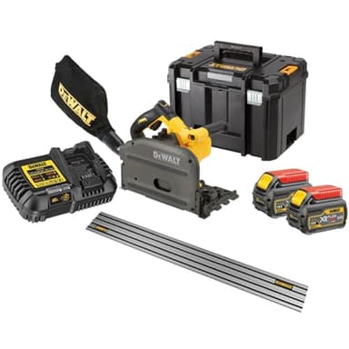 Dewalt DCS520T2 54v XR FLEXVOLT Cordless Plunge Saw 165mm -2X 6.0ah + Guide Rail