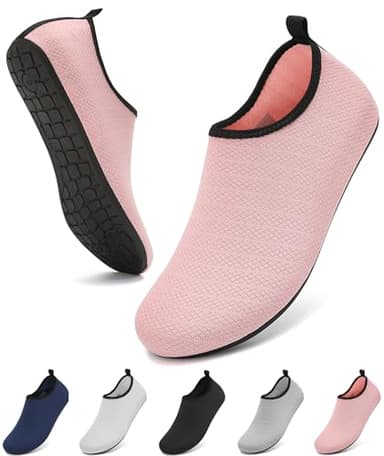 sportvibe Beach Shoes Women Water Shoes Men Lightweight Swim Barefoot Quick Dry Breathable Aqua for Surfing Running Driving Pool Yoga (Pink,6 UK/39 EU)