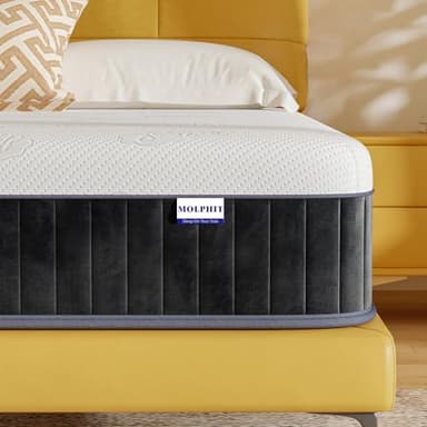 MOLPHIT 10-Inch King Mattress – The Innerspring Hybrid Memory Foam Bed in a Box for Provides Support and Pressure Relief，King Size Mattress(200 * 150 * 25CM)