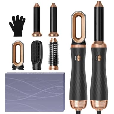 Magic Styler 5 in 1 Hair Styler, Magic Air Styler with Curl Straighten, Volumise, Smooth and Hairdryer Brushes for Styling, Blow Dryer Brush, Hot Air Styler for All Hair Type/Length