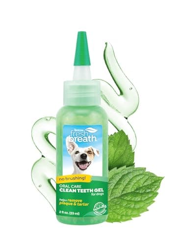 TropiClean Fresh Breath Dog Teeth Cleaning Gel - No Brushing Dental Care - Breath Freshener Oral Care - Complete Dog Teeth Cleaning Solution - Helps Remove Plaque & Tartar, Original, 59ml