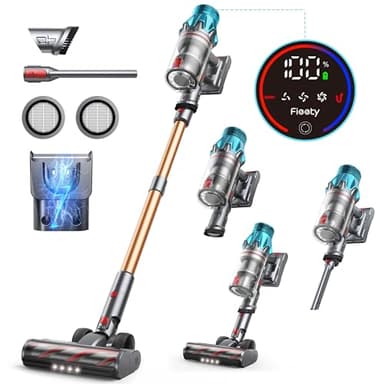 Cordless Vacuum Cleaner 550W/45Kpa, Stick Vacuum with 60 Mins Max Runtime, Wall-Mount Charging, Self-Standing Vacuum Cleaner with Touch Display, 6-in-1Handheld Vacuum for Carpet/Hard Floor/Pet Hair