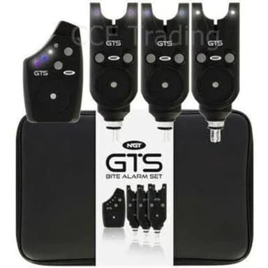 NGT GTS 3pc Wireless Alarms 150m Range - Adjustable Volume, Tone and Sensitivity with Receiver Carp Fishing