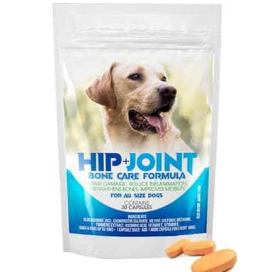Advanced Hip & Joint Support Supplement for Dogs - High-Strength Glucosamine, Chondroitin, MSM for Enhanced Mobility, Senior Dog, Collagen-Infused Dog Joint Health Tablets - Made In UK