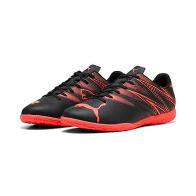 PUMA Men's ATTACANTO IT Soccer Shoe, Black-Glowing RED, 7.5 UK