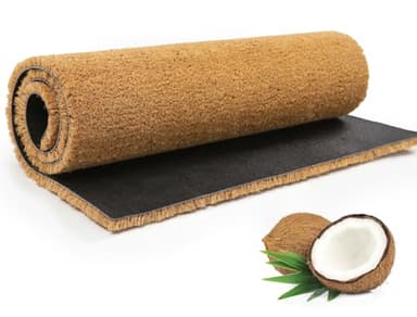 BLADO Coir Matting Natural Coir Entrance Door Mat Indoor Outdoor - Non-Slip Doormat with thick Bristle & Heavy Duty Rubber Back (Brown, 50 x 100 cm)