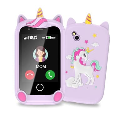 Kids Phone, Smartphone for Boys Girls, Touchscreen Learning Toy for Kids Age 4-12 with Two-way Talk Camera, Game, Music, Alarm, kids mobile phones Christmas Birthday Gifts