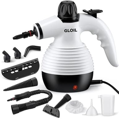 GLOIL Portable Multi-Purpose Steam Cleaner with 10 Accessories, Suitable for Carpets, Curtains, Sofas, Kitchens, Bathrooms, and More