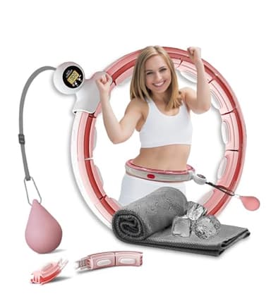 K-MART Weighted Hula Hoop, Infinity Smart Hula Hoops with 16 Counter, 360 Degree Auto-Spinning Ball Massage, Infinity Hoop For Adults, Fitness Equipment For Weight Loss