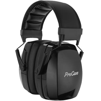 ProCase Ear Defenders Adults, SNR 36dB Professional Hearing Protection Noise Cancelling Headphones Earmuffs with Adjustable Headband for Autism Hunting Shooting Gardening DIY Working -Black