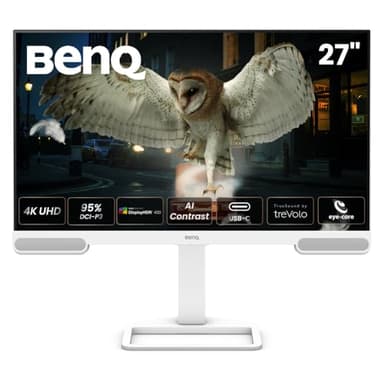 BenQ EW2790U 27” 4K 3840x2160 with 98% P3 colour coverage, exclusive AI Contrast, built-in 2.1 channel speakers with woofer, 1 USB Type-C, 3 HDMI ports, Ergonomic Design, and Eye-Care Technology