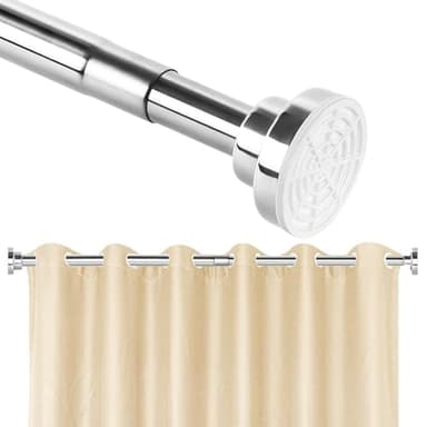 CoFvHo Extendable Shower Curtain Pole - Adjustable Curtain Tension Rod 105-190cm,Stainless Steel Shower Curtain Rod No Drilling, Telescopic Shower Curtain Rail for Bathroom, Window,Closet,Voile Net