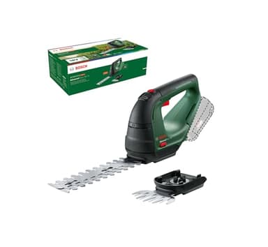 Bosch Cordless AdvancedShear 18V-10 (1 x 2.0 Ah, 18 Volt System, cuts up to 85 m² per Battery Charge, with Shrub and Grass Shear Blades, in Carton Packaging)
