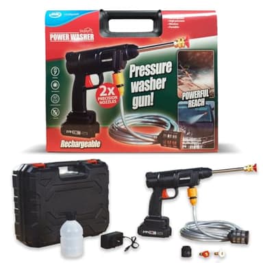 JML Starlyf Pressure Washer - Cordless Power Washers for Patio and Car with 40 Bar High-Pressure Battery Jet Wash with 30ft Reach, Portable Car Accessories with Soap Foamer Attachment