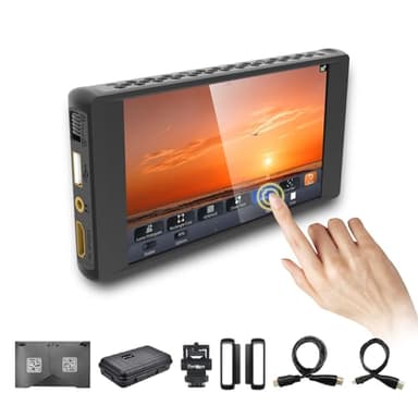 Portkeys PT6 Camera Field Monitor 600 nits Brightness 5.2 Inch Wide Color Gamut Touchscreen 4K Camera Monitor HDMI Input DSLR Field Monitor with 3D LUT HDMI Output, New Peaking Function