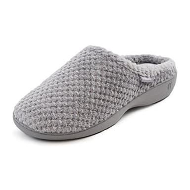 isotoner Women's Ladies Popcorn Mule Slippers Low-Top, Grey (Pale Grey), 7 UK