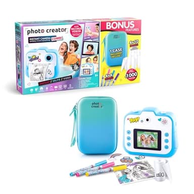 Photo Creator, Kids Instant Print Digital Camera with Protective Case, Built-In Thermal Printer, No Ink Needed! 1000+ Prints, Rechargeable, 8 Markers, 8+ years