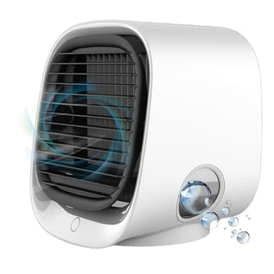 Airabreeze Air Conditioner, Aira Breeze Air Cooler Fan With Water, Small Aircon Unit For Bedroom, Portable Air Conditioner For Car, Home, Desktop, And Office Use (White)