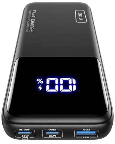INIU 65W 20000mAh Portable Charger for Laptop & Phone, Power Bank with PD QC Fast Charging (USB-C in/Out) - High Capacity Electronics Battery Pack for iPad, Samsung, Travel, Camping, Hiking