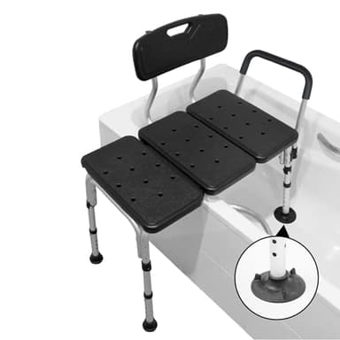 PEPE Mobility - Bath Bench, Non Slip Seat for Adults, Lifts for Disabled and Elderly, Padded Armrest, Transfer, White