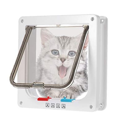 Cat Mate Cat Flap for UPVC & Wooden Doors - Microchip Activated, White, XL