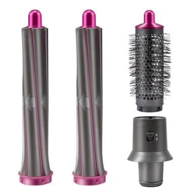 4 in 1 Hair Tool for Dyson Supersonic Hair Dryer Curling Attachment Automatic Curling Suit, Round Volume Brush + Automatic Curling Attachment for Dyson Airwrap Styler