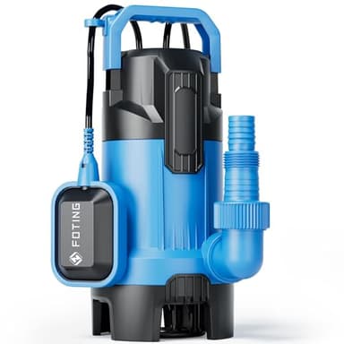 FOTING 2025 Upgraded 28000 L/H Submersible Water Pump with Float Switch, 900W Electric Sump Pumps for Dirty/Clean Water, Portable Water Pump for Garden Pond, Pools, Ditches