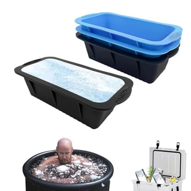 4 Pack Large Ice Cube Tray, Big Ice Cube Moulds, Silicone Large Ice Cube Molds, Reusable Giant Trays Making, Easy Release, Dishwashabl for Ice Bath Cold Plunge Tub or Coolers