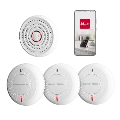 SAFE-TECH Smoke Alarms, Interlinked Smoke and Heat Alarm Scotland Bundle | UKCA Certified British Brand, Approved by Electrical Wholesalers | F1 10-Year Tamper-proof Battery | UK Tech Support