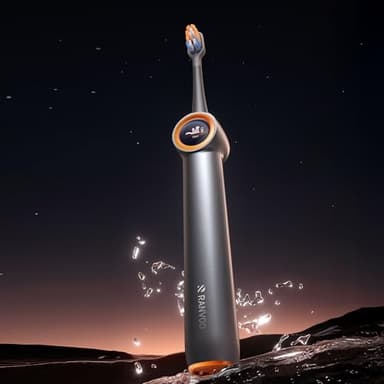 [Vibrating & Flossing 2-in-1] 2025 Strongest Cleaning RANVOO Bubble Sonic Electric Toothbrush 100% Plaque Removal 3 Days Whiter Orthodontic Gum Care 60 Days Battery Gifts for Adults 3 Modes Timer Grey