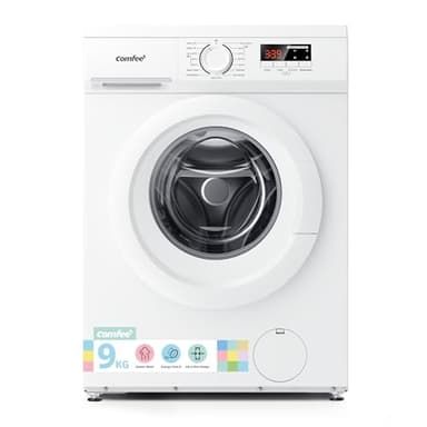 COMFEE' CFE12EW90/W Freestanding Washing Machine,9KG Load,1400RPM,Steam Wash,Quick Wash,BLDC Inverter Motor,White