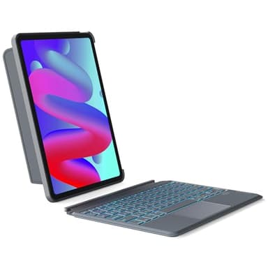Inateck Detachable Keyboard Case for iPad Air 11 inch M3 2025/M2 2024, Keyboard with Trackpad for Air 7/6/5/4 Gen, iPad Pro 11" 4/3/2/1, 7-Color Backlight, Vertically/Horizontally, KB04111 Gray