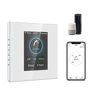 LANBON L8-HB LCD 20A Smart Timer Switch for Storage/Immersion Water Heater Works with Alexa/Google Home,WiFi Smart Electric Boiler Controller,24 Hour Indoor Immersion Heater Segment Timer Switch,4400W