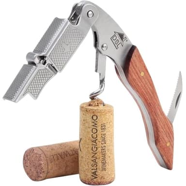 DSL Corkscrews Wine Bottle Opener, Professional Waiters Friend Bottle Opener, Foil Cutter, Beer Opener - Multi-Purpose Wine Key Tool with Dual Hinge Fulcrum