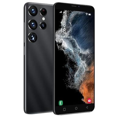 SanHii Cheap Mobile Phones, 5.0 inch Display, 16GB ROM【128GB Extension】, Android 9.0, Dual SIM, 3 Cards Slots, WIFI,Face Unlock Phones (SanHii-24Ultra (Black))