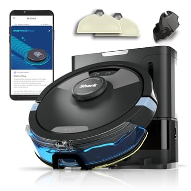 Shark Matrix Plus 2 in 1 Self Drain Robot Vacuum Cleaner and Mop with LiDAR Home Mapping and Edge Cleaning, for Carpets, Hard Floors and Pet Hair, Anti-Allergen, Wifi/App/Alexa, Black, RV2620WAEU
