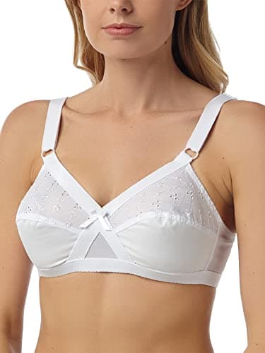 Marlon Women's Grace Everyday Bra, White, 44DD