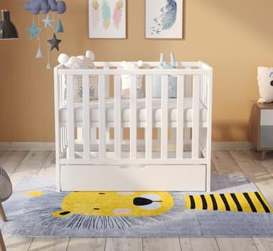 Love For Sleep Space Saving Cot 100x50cm with Drawer and FREE Deluxe Quilted Aloe Vera Mattress (White)