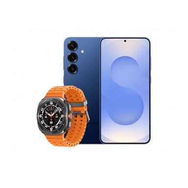 Samsung Galaxy S25+ AI Smartphone, 12GB Memory, 512GB Storage, Navy and Galaxy Watch Ultra Orange, 47mm, LTE (UK Version)