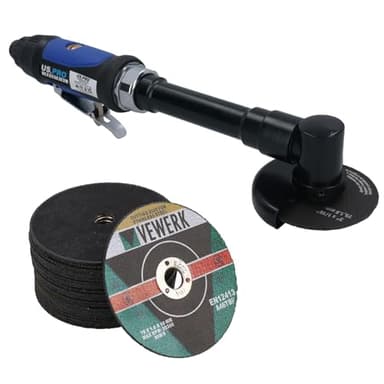 3in Extended Air Cut Off Cutting Tool Saw Cutter Long Reach 6in Shaft + 26 Discs