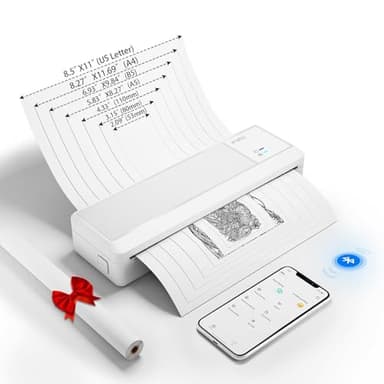 vretti Portable Printers Wireless,P83 Inkless Printer,Thermal Machine A4 Compatible with Android and iOS for Travel,Home,Study,Office