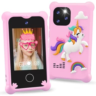Kids Smart Phone for Girls, Christmas Birthday Gifts for Girls Age 3-10,Kids Toys Cell Phone, Toddler Learning Play Toy Phone for Kids with Dual Camera, Game, Music Player