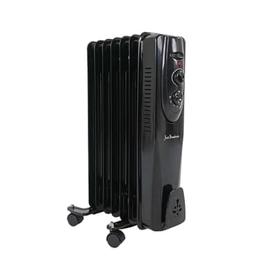 Jack Stonehouse 1.5KW/2KW Oil Filled Radiator Free Standing - Oil Filled Heater With 3 Power Settings - 7/9 Fin Portable Electric Heaters For Home Low Energy Silent - Plug In Radiator (Black, 1500w)