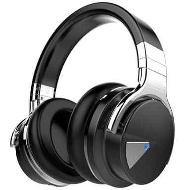 GarageRock E7 Active Noise Cancelling Headphones Bluetooth and Wireless Headphones Over Ear with Microphone Deep Bass, Comfortable Protein Earpads, 30 Hours Playtime for Travel/Work, Black
