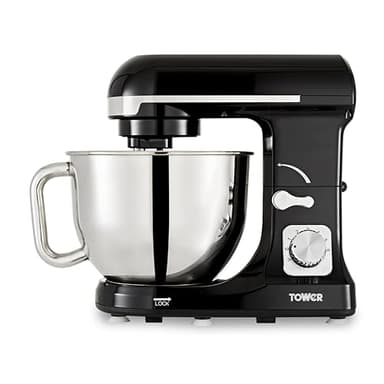Tower T12033 3-in-1 5L Stand Mixer with 6 Speeds and Pulse Setting, 1000W, Black